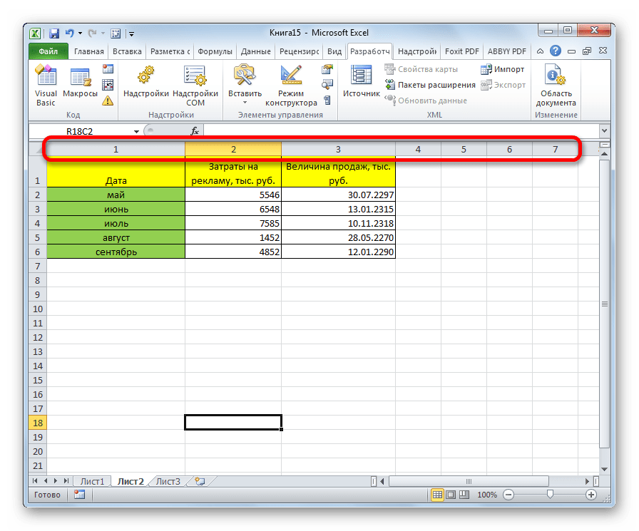 Změnit záhlaví sloupců v Excelu z čísel na písmena
